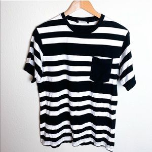 Mens THE HUNDREDS French Stripe Pocket T Shirt M